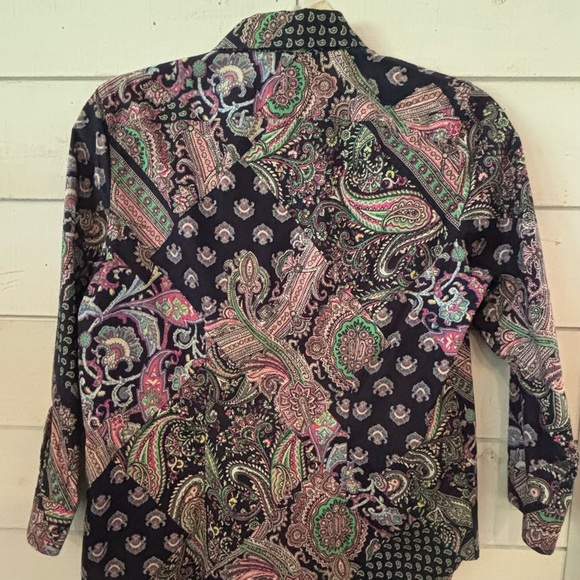 Lauren Ralph Lauren Non Iron Vibrant Paisley Blouse in size XS - Picture 6 of 10